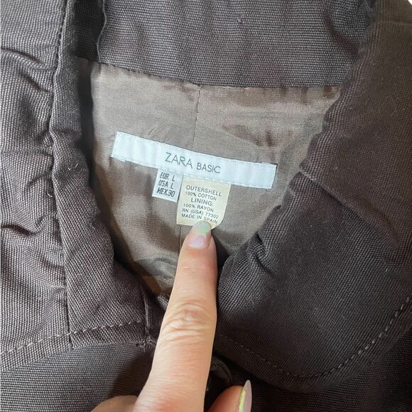 Zara Trench Coat with Peter Pan Collar & Sequin Embellishment Detail Size Large - Picture 12 of 12